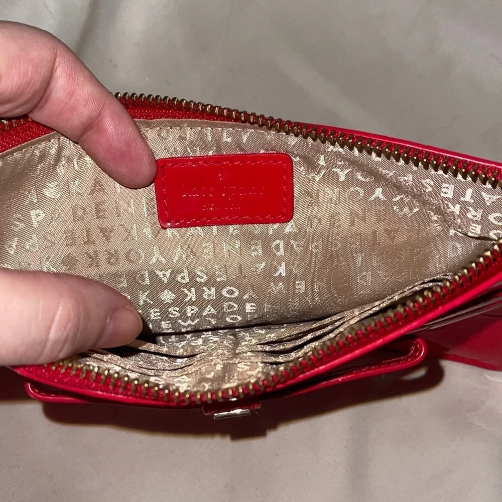 Kate Spade Red Wristlet Clutch Fun Festive Color